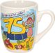 Paper dreams Funcadeau 75 jaar verjaardag koffie mok/beker - 300 ml - Wit - Keramiek