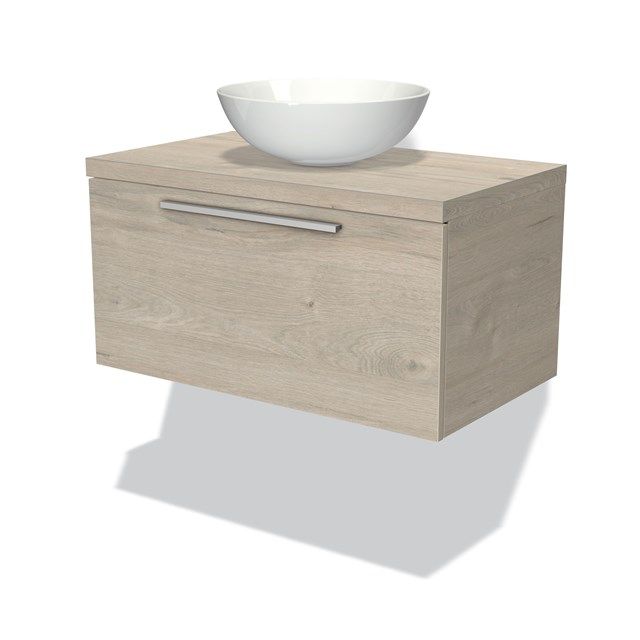 Maxaro Badkamermeubel Modulo Plato 80cm Lichtgrijs Eiken 1 Lade