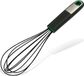 Fackelmann Fouet avec manche ergonomique soft-touch - Fils en acier inoxydable, résistant à la chaleur jusqu'à 220 °C - Argent/Noir