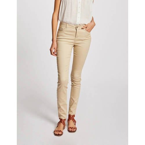 Morgan Coated Slim Fit Broek Beige