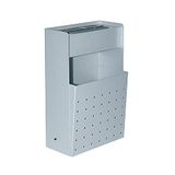 OFITURIA® Asbak voor buiten, metaal, 16 liter, kleur: zilver, afneembare bovenste legplank en kantelsysteem