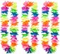Boland Hawaii krans/slinger - 20x - Tropische/zomerse kleuren mix - Bloemen hals slingers - Party verkleed accessoires