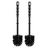 Toyma WC/Toiletborstel los - 2x - kunststof - zwart - D7,5 x H35 cm - badkamer accessoires