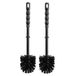 Toyma WC/Toiletborstel los - 2x - kunststof - zwart - D7,5 x H35 cm - badkamer accessoires
