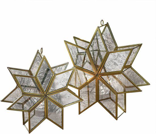 LOBERON Kaarsenhouder set van 2 Zaydan goud-/zilverkleurig