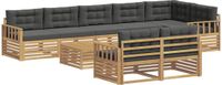 vidaXL Hoek loungeset 8 zitplekken Polyester Wit en antracietkleurig