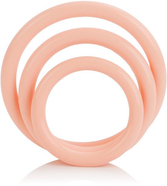 CEN California Exotic Novelties Tri-Rings - Cockring - Beige - 3 stuks - Ø 40 mm