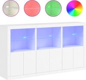 vidaXL Dressoir met LED-verlichting, wit, 181,5 x 37 x 100 cm