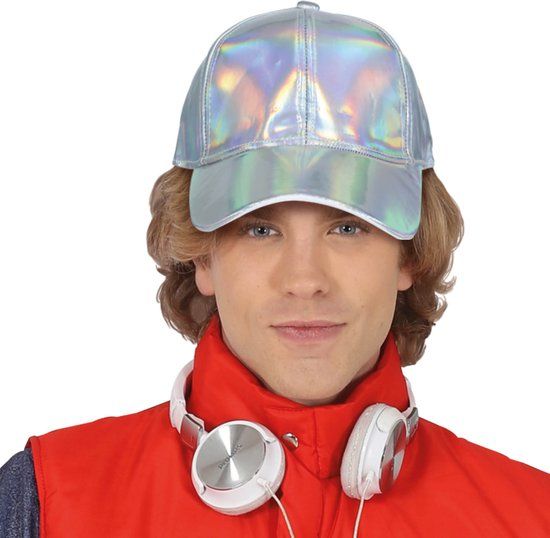 Guirca Glitter Baseball Cap - Silver Metallic - Adult Costume Accessory