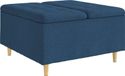 Ottoman avec rangement bleu 80 x 80 x 45 cm tissu