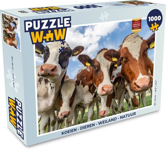 MuchoWow Puzzel Koeien - Dieren - Weiland - Natuur - Legpuzzel - Puzzel 1000 stukjes volwassenen - Sinterklaas cadeautjes - Sinterklaas voor grote kinderen