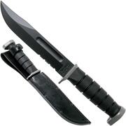 Ka-Bar D2 Extreme Fighting Knife 1283, serrated blade, Kraton handle, lederen schede