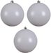 Decoris Kerstbal - 3x - wit - groot - 20 cm - kunststof - mat - kerstversiering