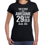 Bellatio Decorations Awesome 29 year cadeau t-shirt zwart dames