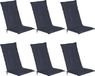 Beautissu Loft HL Set 6 x Coussins de jardin Haut dossier - 120 x 50 cm - Coussin Bleu foncé - Coussin d'assise résistant aux UV Coussin de chaise de jardin