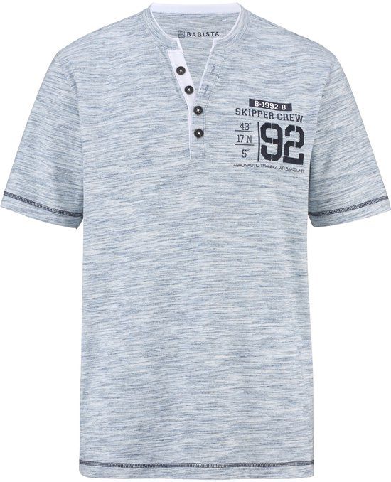 Babista heren T-shirt - 44/46 - blauw - katoen/polyester - regular fit