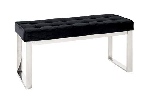 Haku-Möbel Haku meubelbank roestvrij staal zwart 41 x 100 x 48 cm