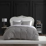 Betsey Johnson - Queensize dekbedovertrek, zachte beddengoedset met bijpassende shams, chique woondecoratie (Wonderland Stripe Black, Queen)
