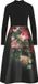 VILA VICLARA L/S MIDI MIX DRESS/IS/KA Dames Jurk XL Polyester/Elastaan Zwart
