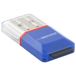 Esperanza EA134B Geheugenkaartlezer USB 2.0 MicroSD Blauw, Zilver, Transparant