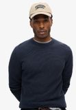 Superdry - Gebreide trui met ronde hals en textuur - Heren - Eclipse Navy Heather - XXL