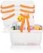 Cetomo Douche Caddy mand, kunststof doucheorganizer met opvouwbaar handvat, draagbare opbergdoos met afvoergaten voor badkamer, keuken, slaapzaal, douchegel, shampoo, cosmetica, wit - 4 stuks