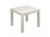 Table à manger 80 cm en bois de manguier massif, blanc