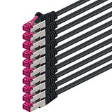 1aTTack.de 5m - zwart - 10 stuks - CAT6a (10Gb/s) netwerkkabel S-FTP CAT 6a LAN-kabel - GHMT-gecertificeerd PIMF 500 MHz Cat5 Cat5e Cat6 Cat6a Cat7 voor switch, router, modem, internet