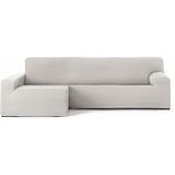 ECOMMERC3 Bankhoes voor chaise longue, lange mouw links, bi-elastisch, ademend, bankovertrek voor chaise longue, kleur: ecru met elastieken en schuimstoffen, bescherming tegen slijtage