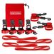 CRAFTSMAN CMXAZBS777 Zwart/rood 10-delige tie-down kit met ratel riemen, bungees, zachte lussen en opbergtas (0,7 kg breuksterkte) - vrachtbeheer en transport