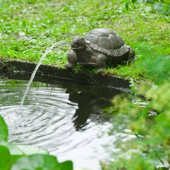 Ubbink Schildpad Spuitfiguur Waterornament - Brons - Polyresin - 14 cm