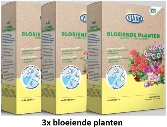 viano 3 stuks wateroplosbare mestof voor bloeiende planten 52x5gr