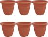 vidaXL Ronde Bloempot - 6 stuks - Baksteenrood - Ø 22 x 18 cm - Kunststof