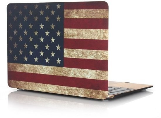By Qubix Macbook 12 inch case van - VS Flag - Macbook hoes Alleen geschikt voor Macbook 12 inch (model nummer: A1534, zie onderzijde laptop) - Eenvoudig te bevestigen macbook cover