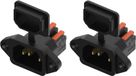 AC 250 V 10 A C14 adaptateur de prise de montage sur panneau - Lot de 2 - Connecteur de prise de montage sur plaque de châssis à 3 broches noir