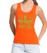 Bellatio Decorations Shoppartners Bv Oranje Koningsdag Queen tanktop shirt/ singlet met gouden glitters dames - Oranje Koningsdag kleding M