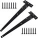 SnelShoppen - 2 Stuks Zware T-Scharnieren met Bevestigingsschroef, 12" (300mm) T-Band Deurscharnieren, Gegalvaniseerd voor Houten Poort Deur Raam