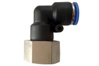 Kutlu 10409400 Pneumatica gomito femmina ad angolo di 90° (PLF) Ø 10 mm con filettatura BSPT R1/8