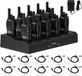 Retevis H777D talkies-walkies professionnelles, avec chargeur 10 voies, talkie-walkie PMR avec écran LCD, batterie 1200 mAh, chargement Type-C, adapté à la sécurité