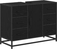 vidaXL Badkamerkast Zwart Eiken 80 x 33 x 60 cm Bewerkt hout