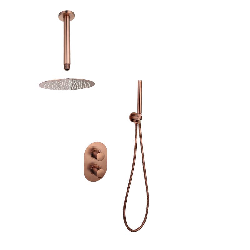 Sani Royal Inbouw Regendouche Doucheset - Brons Messing Geborsteld - 25 cm Douchekop