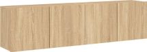 Meuble TV 2 pièces mural 80x30x41 cm couleur chêne sonoma
