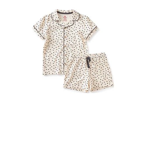 Little Label Shortama with Dots - Ecru/Black - Organic Cotton