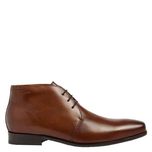 Van Lier leren veterschoenen - cognac