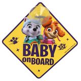 sarcia.eu Paw Patrol Skye, Everest Autoplaatje met zuignap, hangertje voor op de voorruit, autotoebehoren BABY ON BOARD