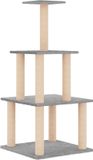 vidaXL Arbre à chat avec poteaux à gratter en sisal 111 cm gris clair