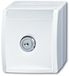 Busch-Jaeger ABB Busch-Jaeger Ocean IP44 opbouw enkelvoudige wandcontactdoos met randaarde met slot - alpin wit (20 EWSL-54)
