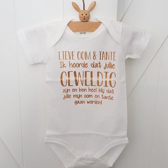Rompertje baby met tekst oom en tante opdruk - maat 50/56 - wit