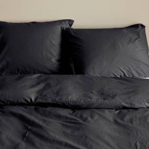 NOUS Living basis dekbedovertrek 1-persoons - zwart (140x200 cm)