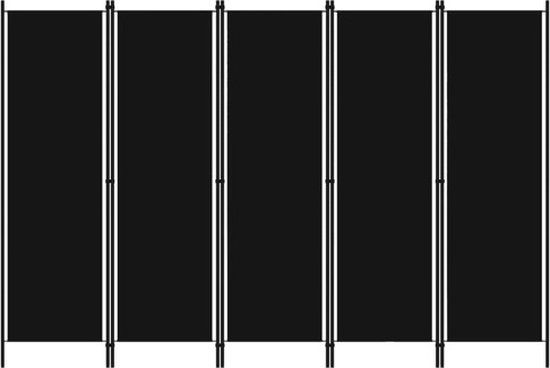 vidaXL Kamerscherm met 5 panelen 250x180 cm zwart